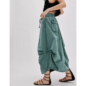 Willow Poplin Maxi Skirt - Color Silver Pine
